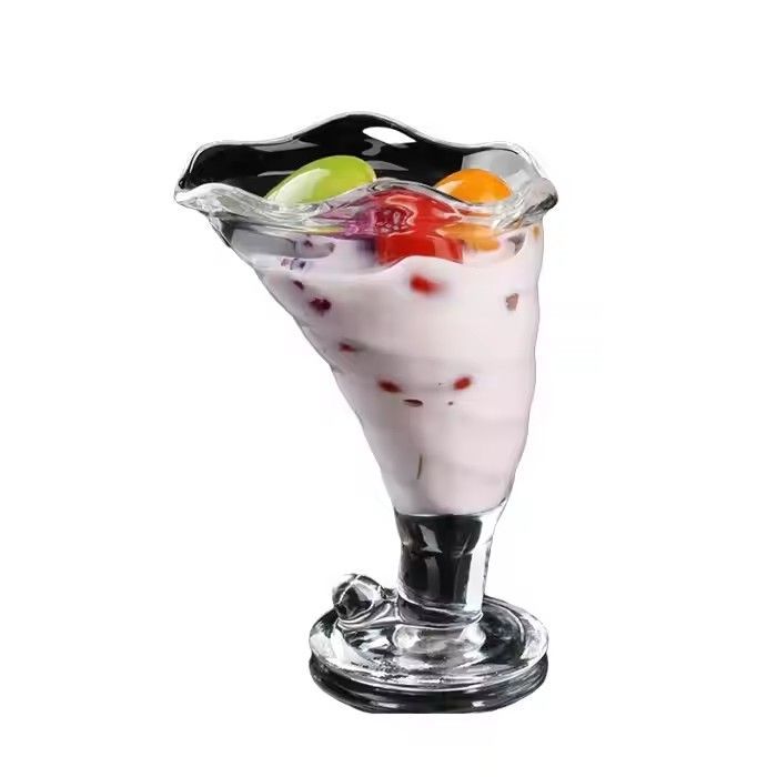 Tableware flower shape glass ice cream cup glass dessert cup