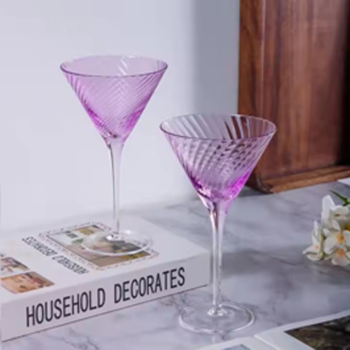 Lead-free glass wine glasses Martini home restaurant bar Purple color Cocktail wine glasses for wedding