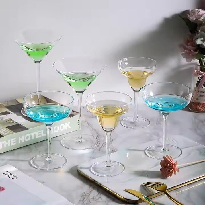 Wholesale Crystal glass sparkling Cocktail Glass cup High dessert cup Home ice cream cup