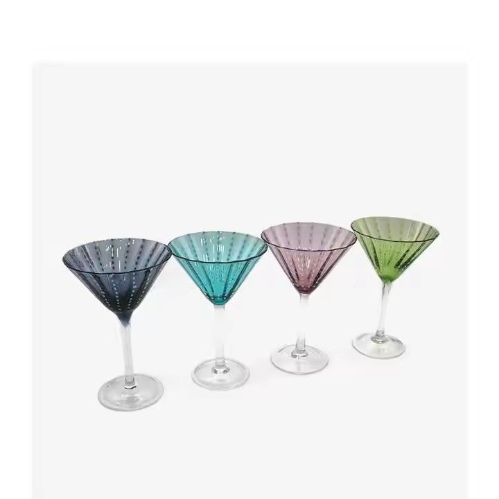 Factory Price Lead Free Crystal Martini Glass Cup Blue Foreign Wine Whiskey Glass