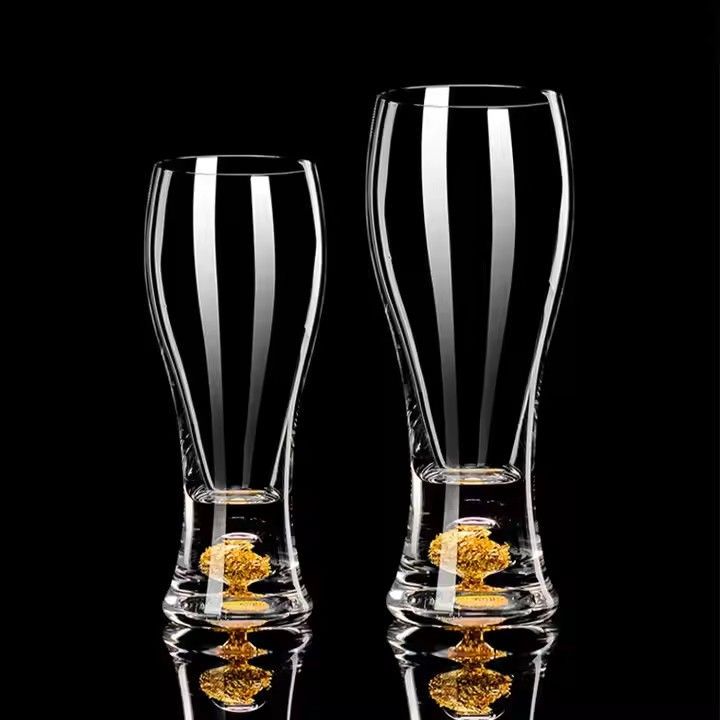 Light luxury crystal glass craft beer glass gold foil craft glass draft beer mug