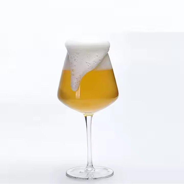 Custom logo 14oz Teku Stemmed Beer Glass Crystal Pint Glasses Tulip shaped Craft Beer Glass for Tasting Beer Men gift wholesale