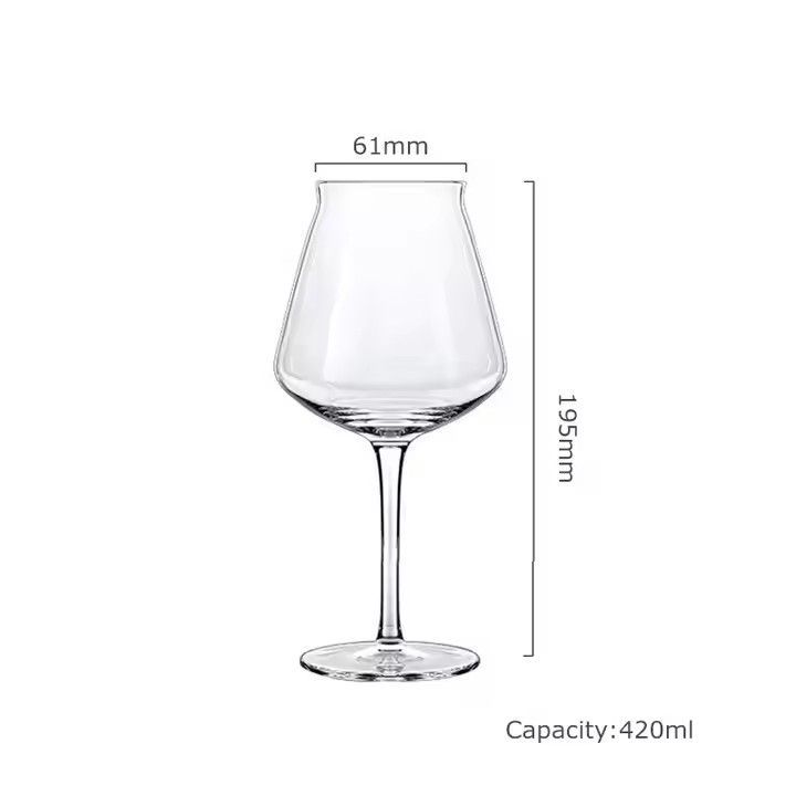 Custom logo 14oz Teku Stemmed Beer Glass Crystal Pint Glasses Tulip shaped Craft Beer Glass for Tasting Beer Men gift wholesale