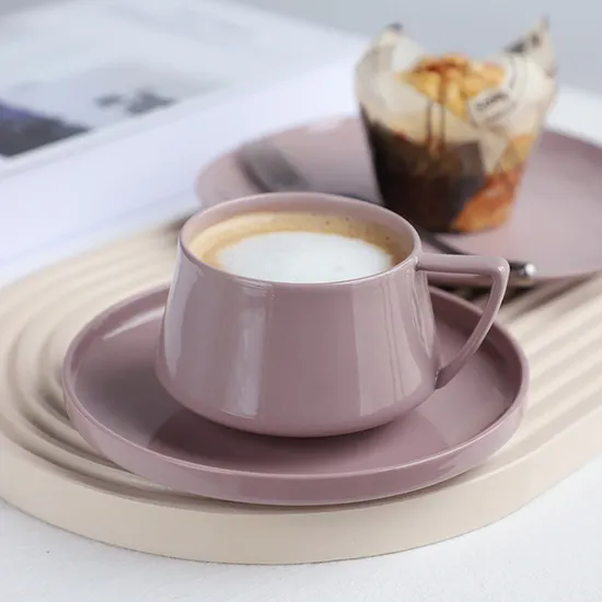 Nordic Porcelain Cup and Saucer Set Home Office Hot Sale Ceramic Coffee Cup Set