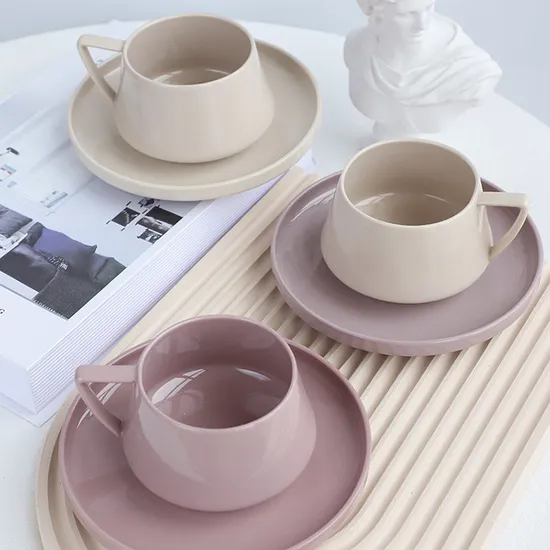 Nordic Porcelain Cup and Saucer Set Home Office Hot Sale Ceramic Coffee Cup Set