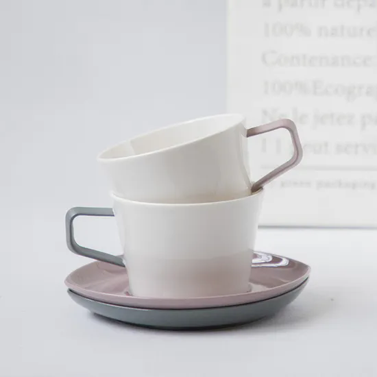 Porcelain Cappuccino Cups with Saucers Nodic Thick Ceramic Espresso Cups Latte Cup and Saucer