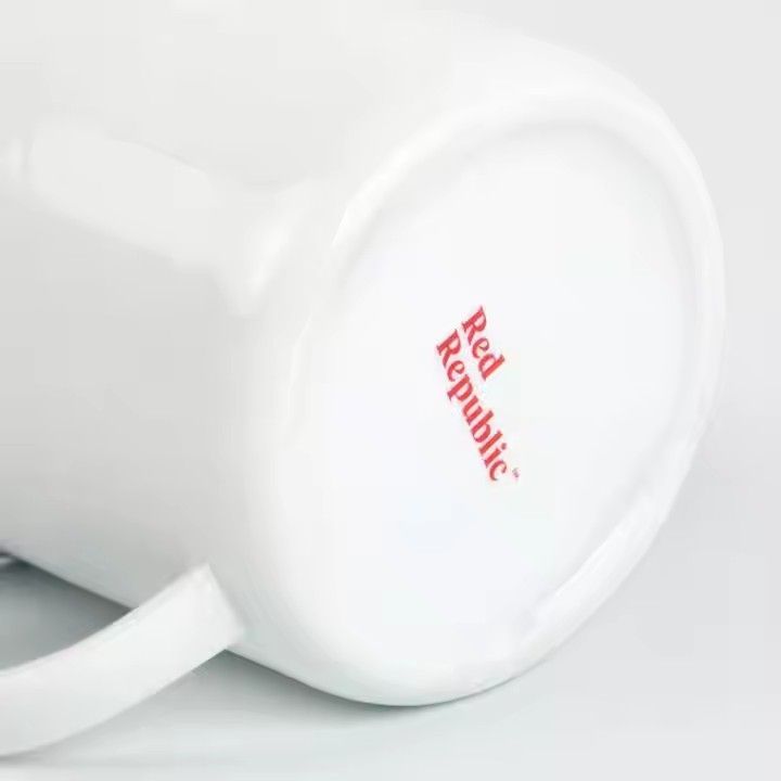 Factory wholesale OEM logo 300ml imitation enamel cup ceramic mug