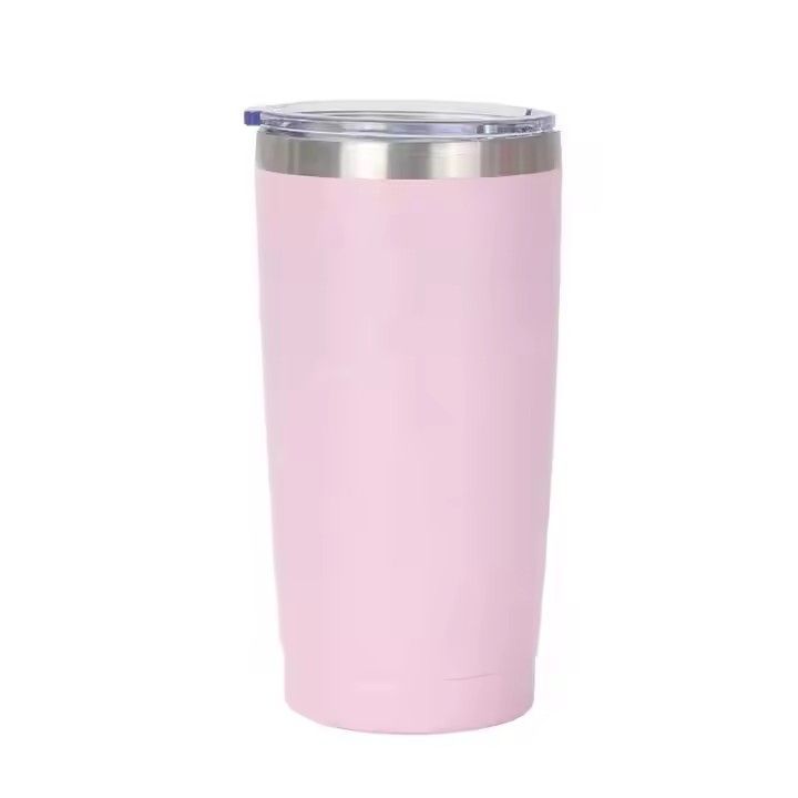 Double wall stainless steel vacuum tumbler car mugs 20 oz travel beer coffee mug with lid and straw