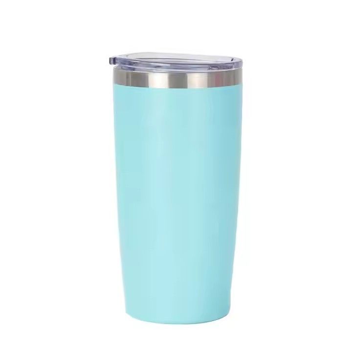 Double wall stainless steel vacuum tumbler car mugs 20 oz travel beer coffee mug with lid and straw