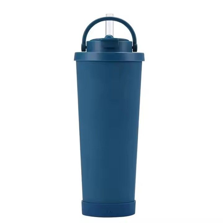 Vacuum cup with straw reusable stainless steel water bottle 830ml simple modern insulated tumbler with lid and straw