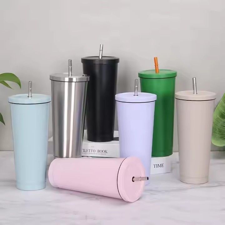 Simple 17oz 25oz stainless steel insulated tumbler with lid portable double wall vacuum straw tumbler