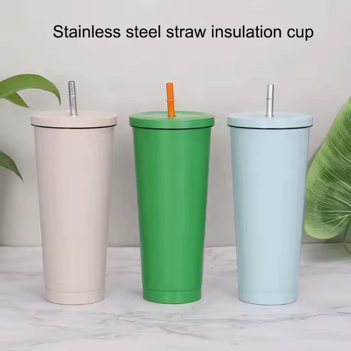 Simple 17oz 25oz stainless steel insulated tumbler with lid portable double wall vacuum straw tumbler