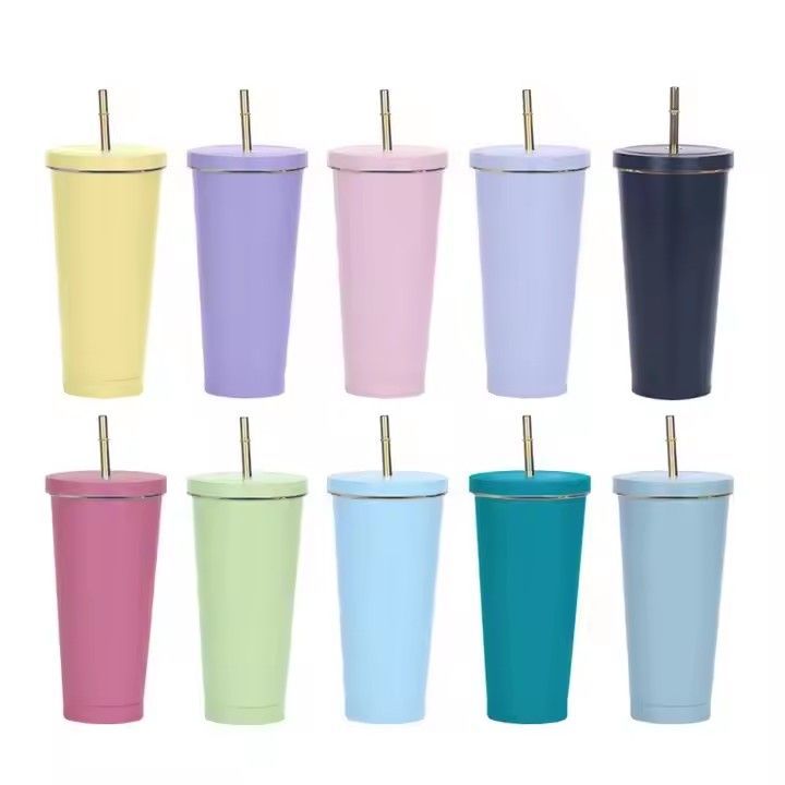 Simple 17oz 25oz stainless steel insulated tumbler with lid portable double wall vacuum straw tumbler