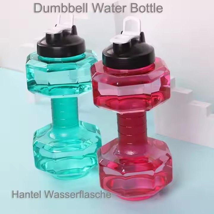 Large durable portable leakproof BPA free plastic outdoor sports bottle 2.6L dumbbell water bottle