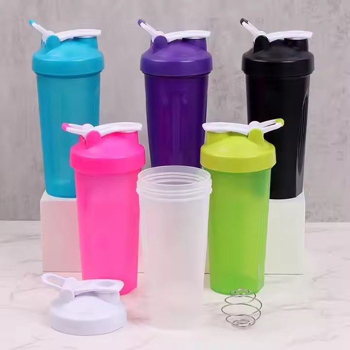 Leak-proof bpa free fitness 600ml sports shake cup custom printing logo protein powder mixing cup