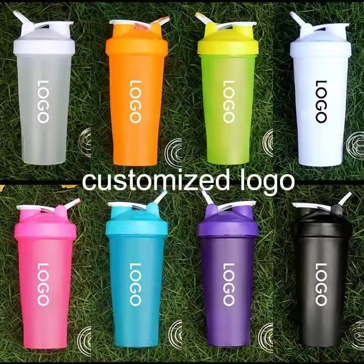 Leak-proof bpa free fitness 600ml sports shake cup custom printing logo protein powder mixing cup