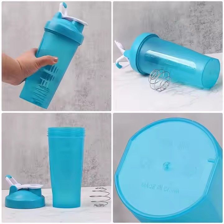 Leak-proof bpa free fitness 600ml sports shake cup custom printing logo protein powder mixing cup