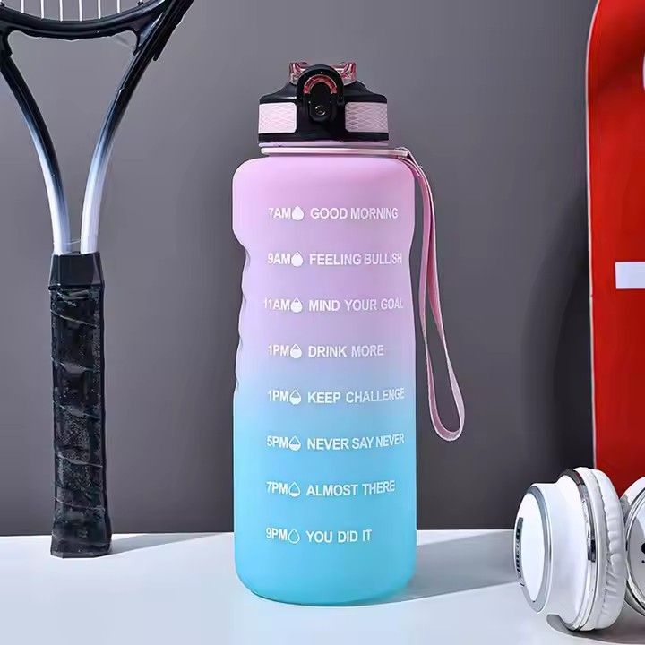 Fitness tritan bpa free plastic protein bottle custom logo 50oz 1500ml motivational water bottle for sport