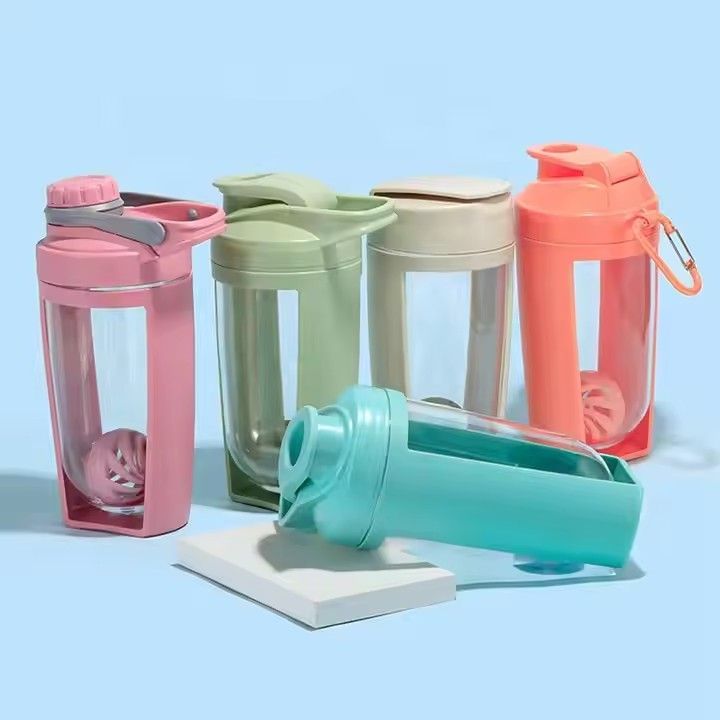 Gym bottles shaker mixing ball milkshake protein cup sports plastic protein fitness shaker