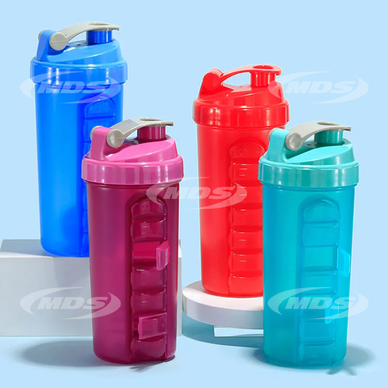 Mixing Ball Pill Box Shaker Cup Plastic Gym Fitness Protein Shaker Bottle