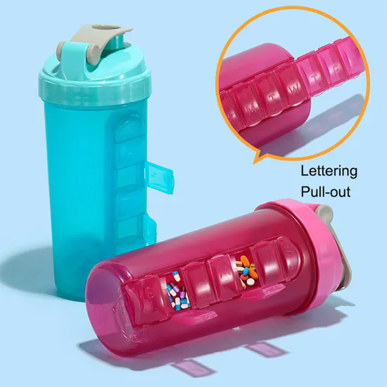 Mixing Ball Pill Box Shaker Cup Plastic Gym Fitness Protein Shaker Bottle