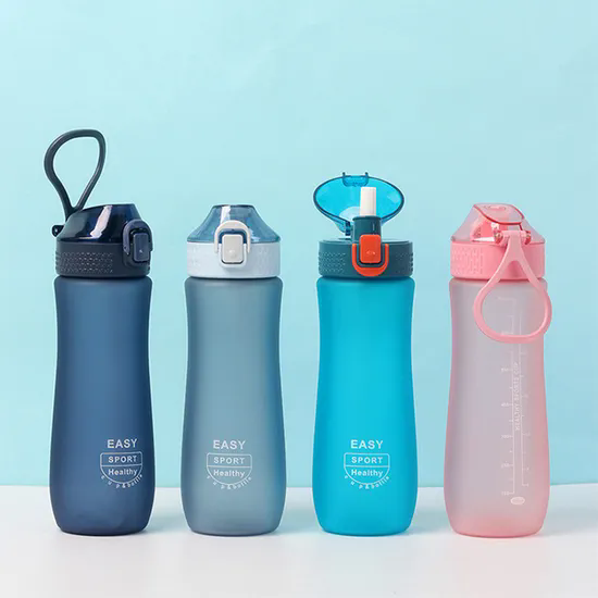 Frosted 800ml Sports Water Bottle Pop-up Lid Plastic Space Cup Water Bottle