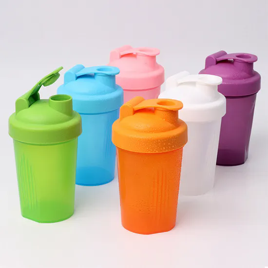 Customized Logo 13oz Colored Plastic Shaker Bottle BPA Free Sports Fitness Protein Shaker Cup