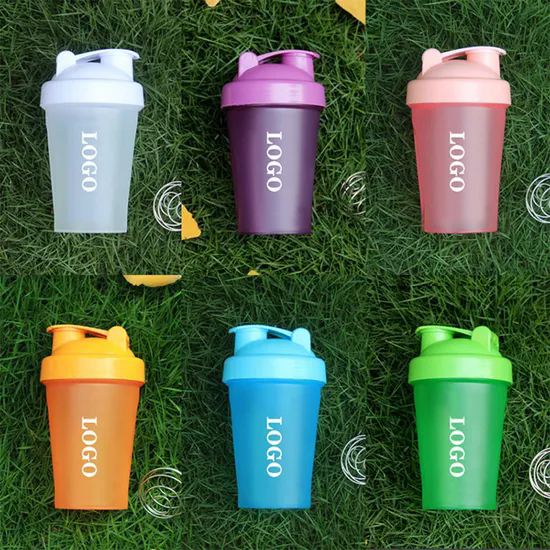 Customized Logo 13oz Colored Plastic Shaker Bottle BPA Free Sports Fitness Protein Shaker Cup