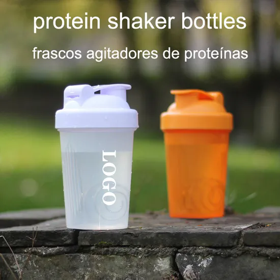 Customized Logo 13oz Colored Plastic Shaker Bottle BPA Free Sports Fitness Protein Shaker Cup