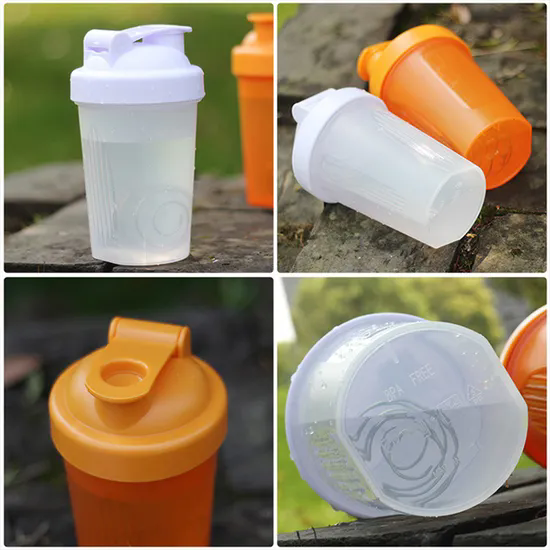 Customized Logo 13oz Colored Plastic Shaker Bottle BPA Free Sports Fitness Protein Shaker Cup