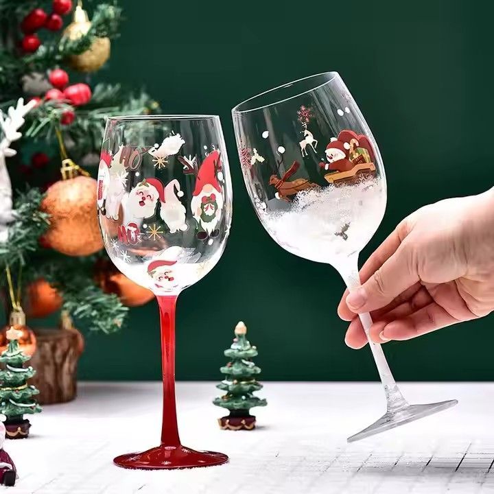 Santa Claus Goblet Wine Glass Kitchen Utensils Water cup Champagne Glasses Bordeaux Christmas Party Cup