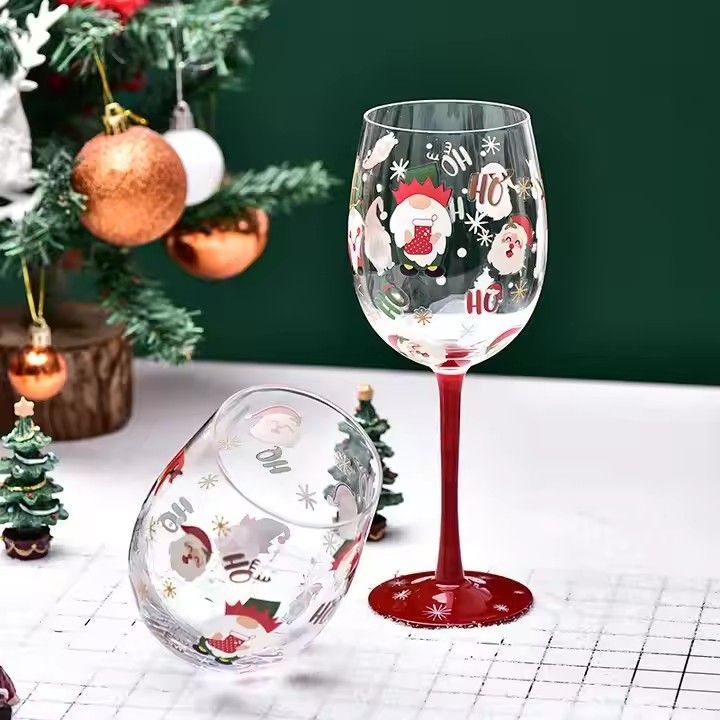 Santa Claus Goblet Wine Glass Kitchen Utensils Water cup Champagne Glasses Bordeaux Christmas Party Cup