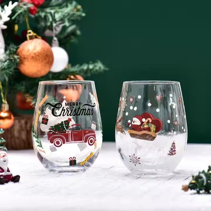 Santa Claus Goblet Wine Glass Kitchen Utensils Water cup Champagne Glasses Bordeaux Christmas Party Cup