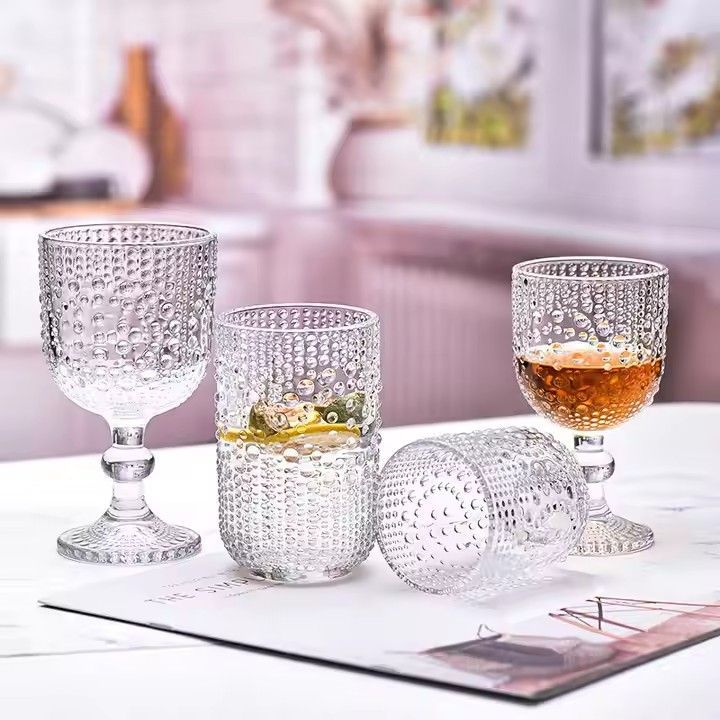 Wholesale Vintage Luxury Clear Crystal Red White Wine Glasses For Home Wedding Decorations