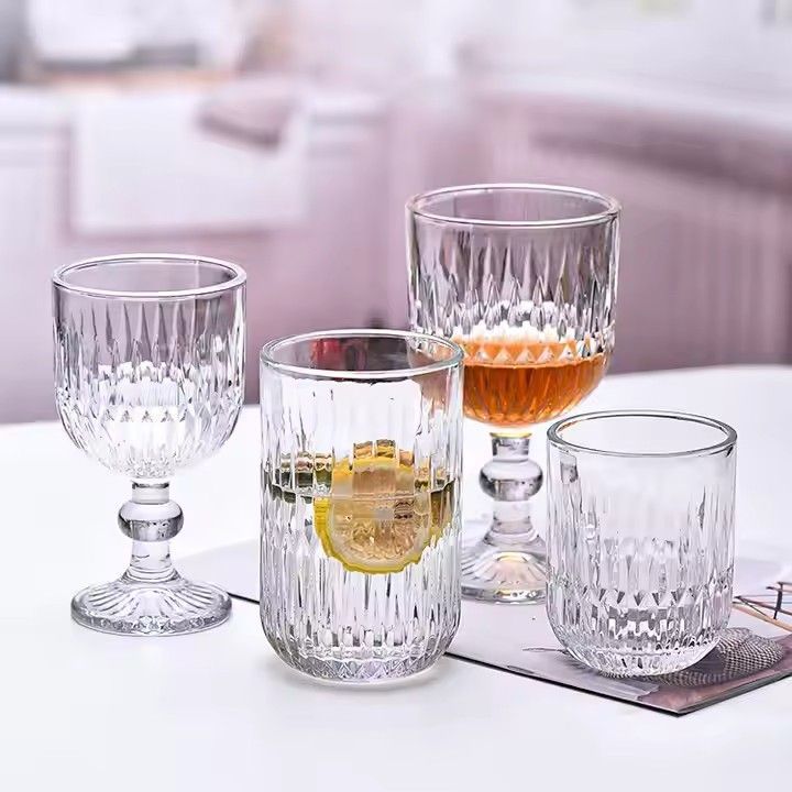 Wholesale Vintage Luxury Clear Crystal Red White Wine Glasses For Home Wedding Decorations