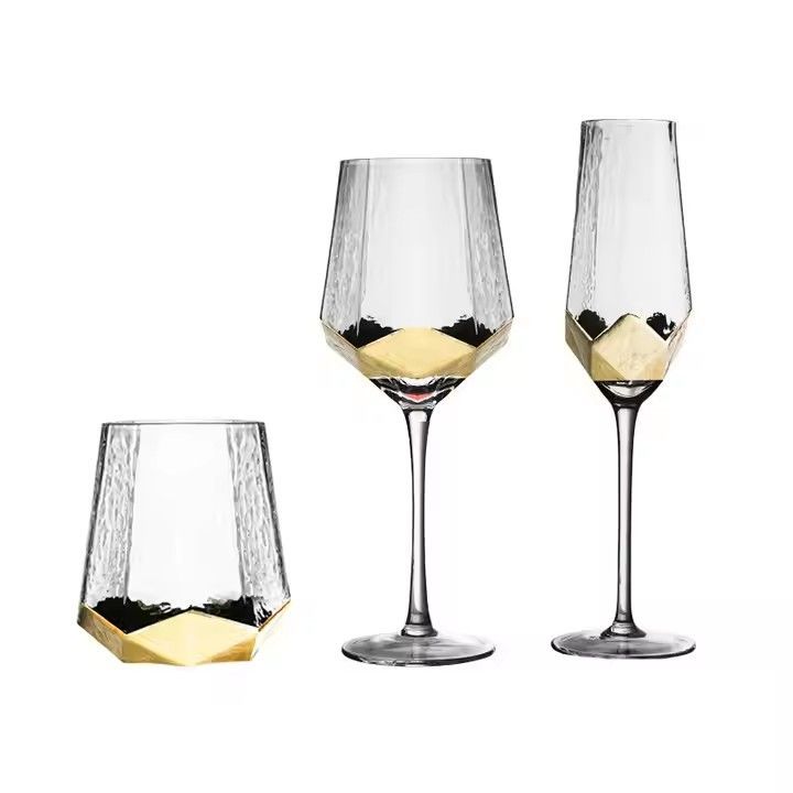 Luxury High-End Custom Hammer Shape Lead-Free Crystal Red Wine & Champagne Drinking Glasses Set Exclusive Beer Glasses Parties