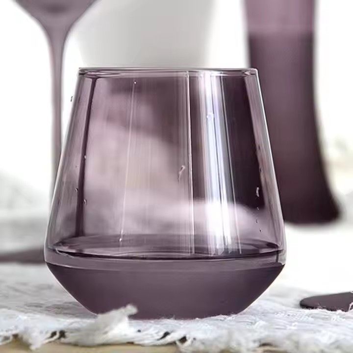 High-grade crystal red wine glass high color value light luxury wine set purple simple glass goblet