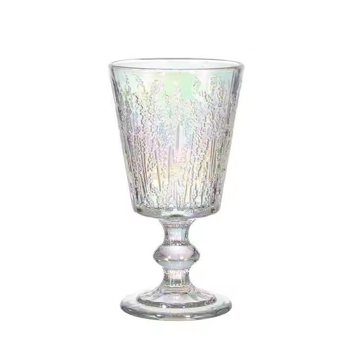 Medieval glass Press Color Lavender Purple Glass Gift Thickened tall creative red wine glass