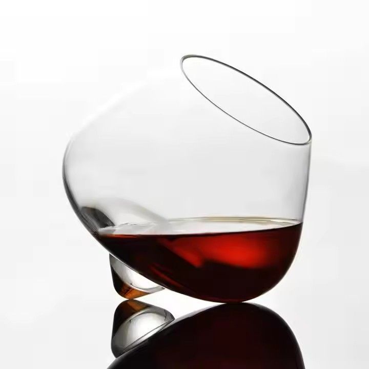 Wholesale Creative Personality Whiskey Tumbler Wine Glass Stemless Red Wine Glass Crystal Wine Rotating Glass