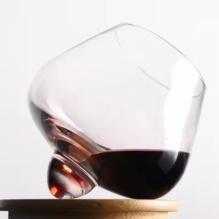 Wholesale Creative Personality Whiskey Tumbler Wine Glass Stemless Red Wine Glass Crystal Wine Rotating Glass