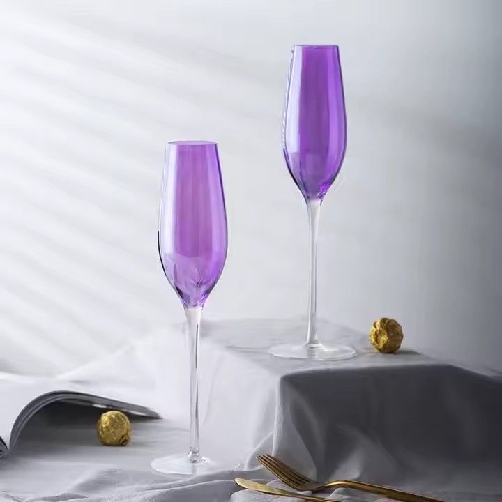 Luxury Wholesale Purple Style Colorful Crystal Wine Glasses Set Wine Glass Set Whisky Red Wine Glasses