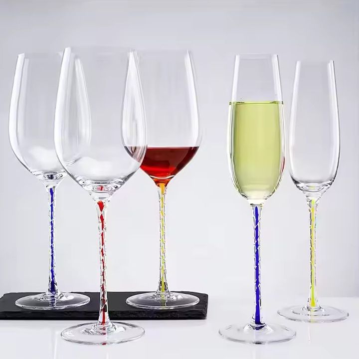 Champagne Flutes Glass Cup Color Stem Goblet Wine Glass