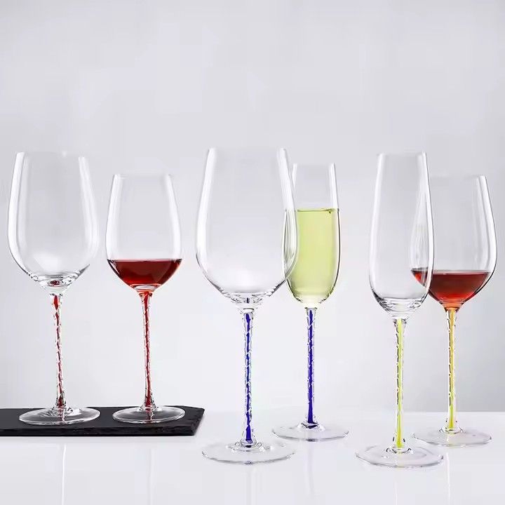 Champagne Flutes Glass Cup Color Stem Goblet Wine Glass