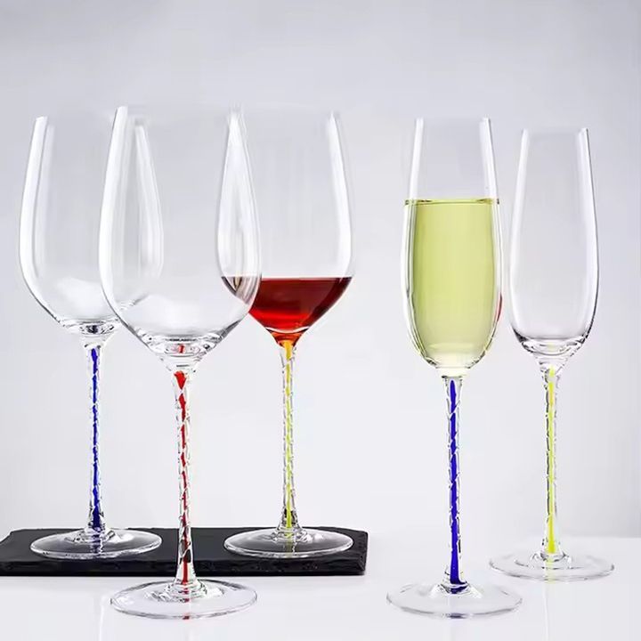 Champagne Flutes Glass Cup Color Stem Goblet Wine Glass