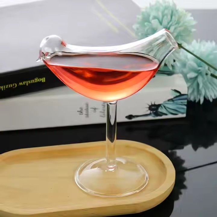 New handmade handle bird shape art wine shot glass cup 150ml