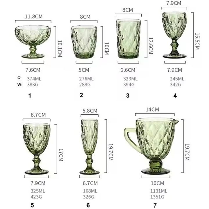 Wholesale wine goblets glassware vintage water goblets