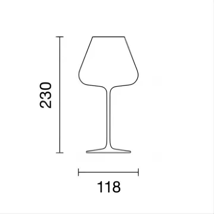 Lead Free Home Party Bar Use Hand Made Special Shape Crystal Large Wine Glass