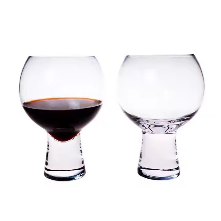 Wine Glass without Filling Mark Transparent Short Stem Thick Bottom Gin Ballon Wine Glass