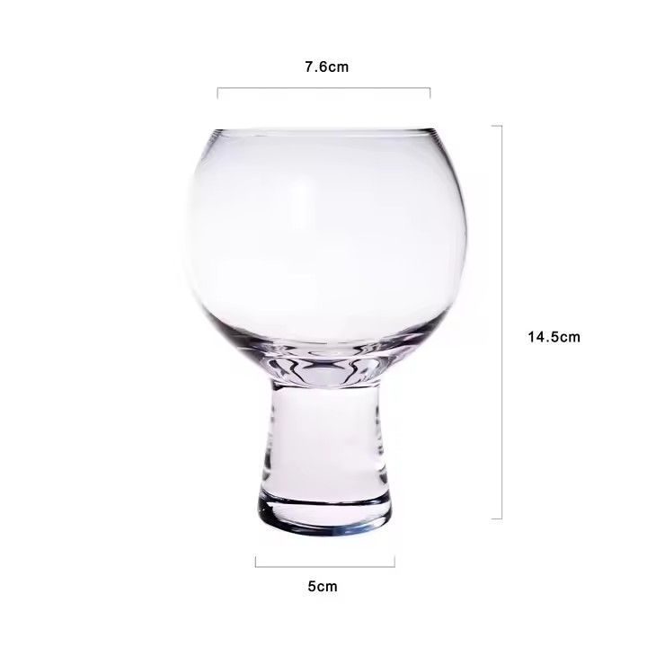 Wine Glass without Filling Mark Transparent Short Stem Thick Bottom Gin Ballon Wine Glass