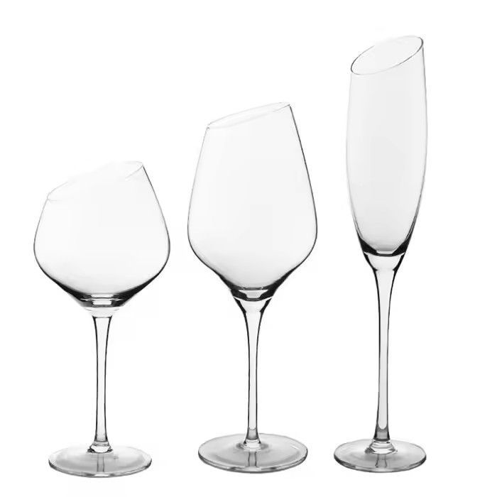 Color creative sloping unleaded with cry-stal glass high-footed glass red wine glass